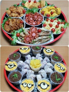 運動会 カップ弁当 ミニオン 弁当おかず